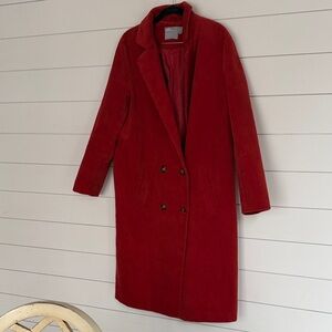 ASOS  Women's Rusty  Red Wide Wale Double Breasted Corduroy Coat NWOT size 8